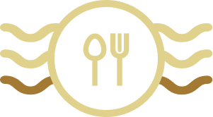Waves and utensils icon