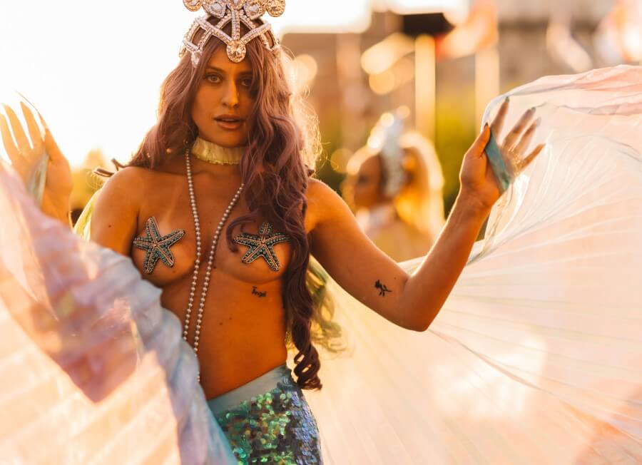 Woman with a mermaid costume